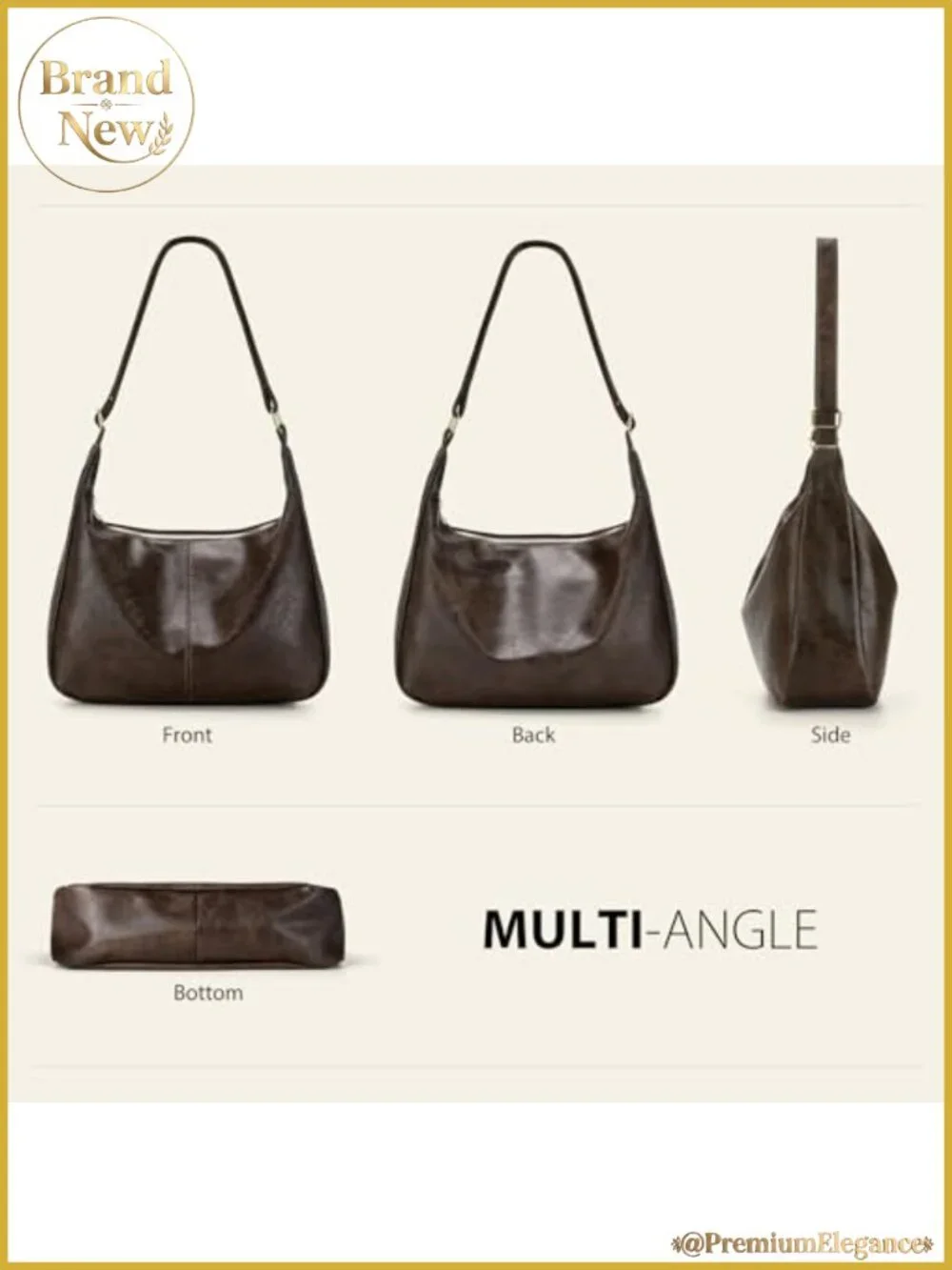 Sightor Leather Hobo Bag for Women Slouchy Shoulder Purse Adjustable Strap